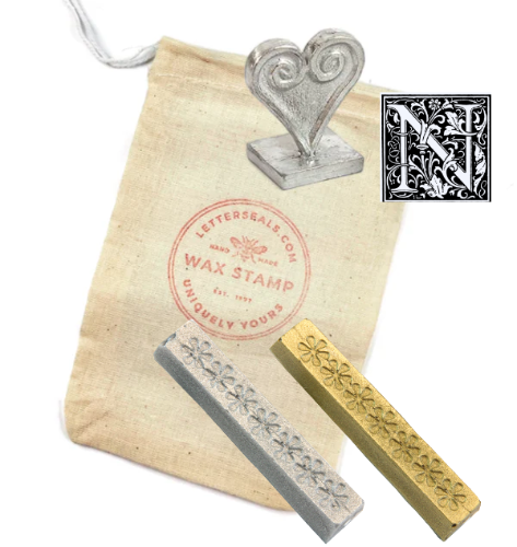 Ornate Initial Wax Stamp + Wax Set- Made in USA- LetterSeals.com