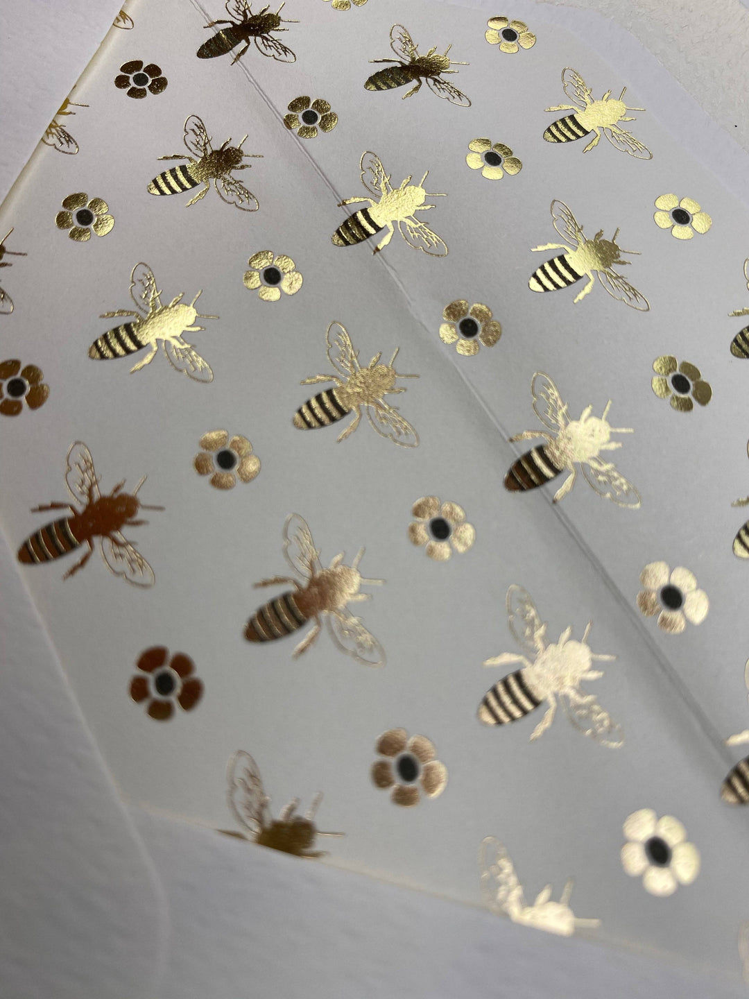 Bees + Flowers | Foil Stamped Note Cards | Rossi 1931 Italian Stationery-LetterSeals.com