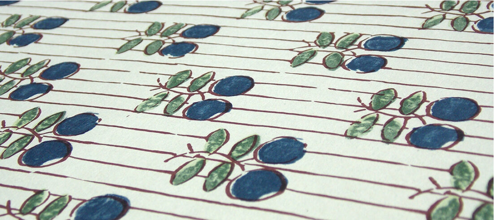 Blue Berry Note Cards | Giannini Pattern Italian Stationery-LetterSeals.com