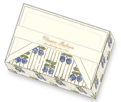 Blue Berry Note Cards | Giannini Pattern Italian Stationery-LetterSeals.com