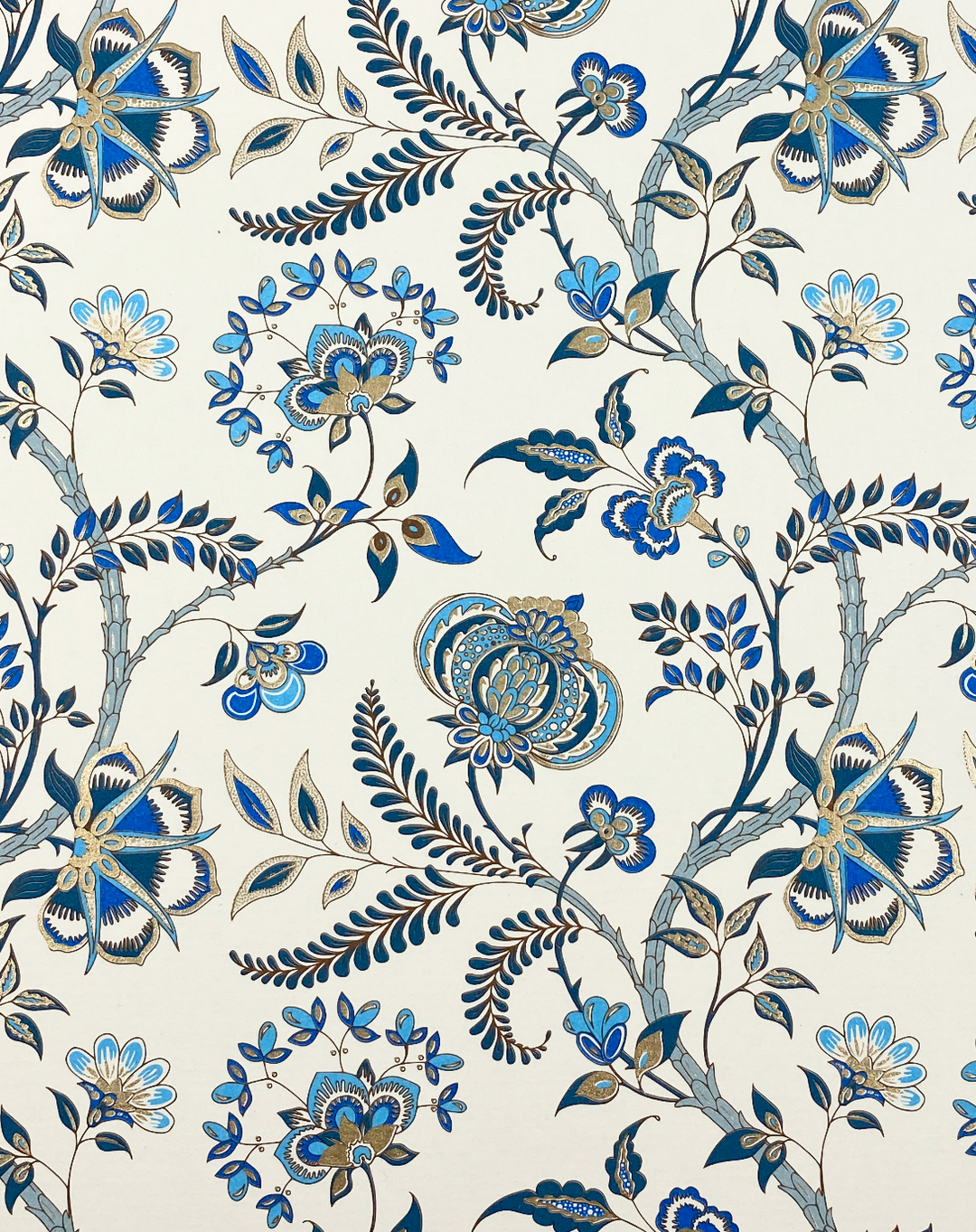 Blue Poppy Florentine Note Cards | Rossi 1931 Italian Stationery-LetterSeals.com