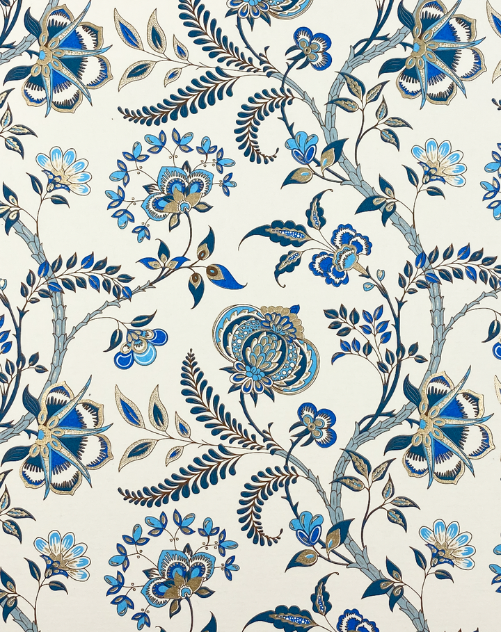 Blue Poppy Florentine Note Cards | Rossi 1931 Italian Stationery-LetterSeals.com