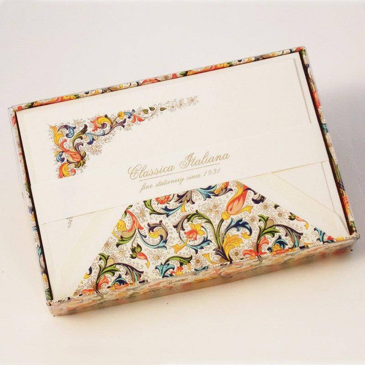 Classic Florentine Note Cards | Rossi 1931 Italian Stationery-LetterSeals.com