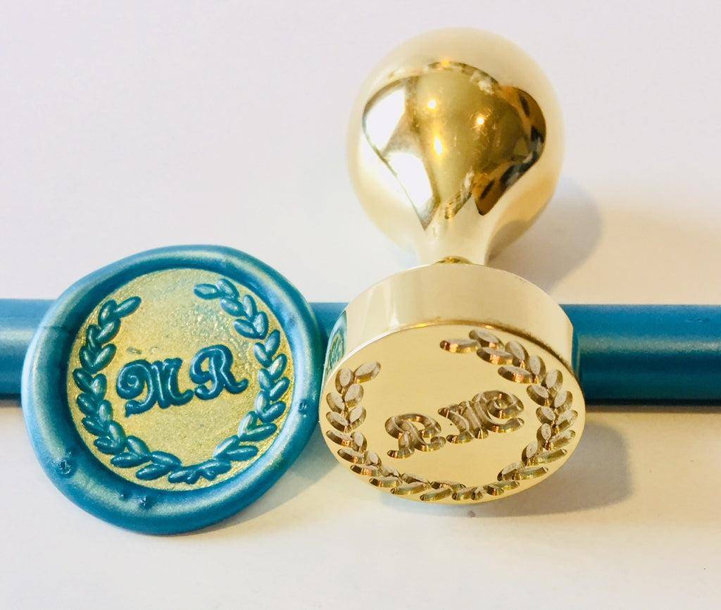 French Script Monogram Wax Seal Stamp- Made in USA- LetterSeals.com