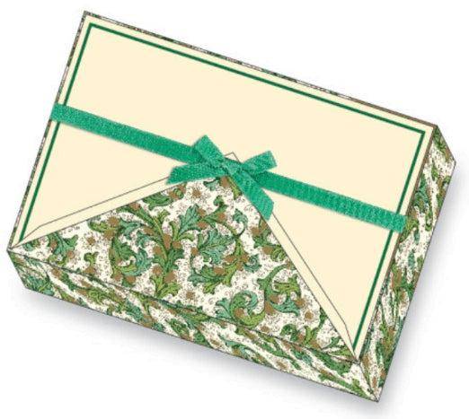Green Florentine Note Cards | Rossi 1931 Italian Stationery-LetterSeals.com
