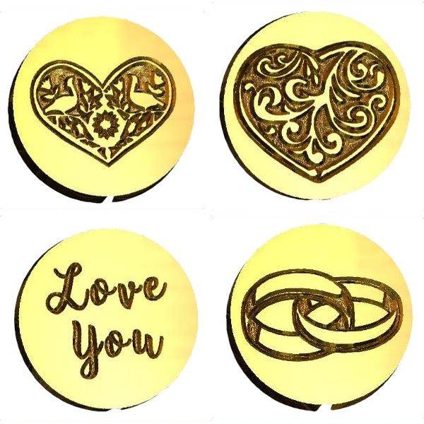 Hearts, Love, & Wedding Design Wax Seal Stamps- Made in USA- LetterSeals.com