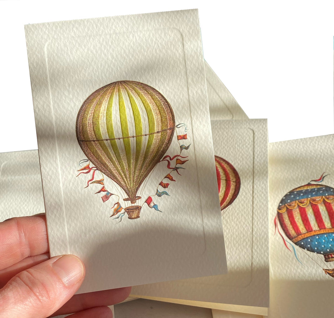 Italian letterpress balloon notecard set rossi 1931 letterseals.com