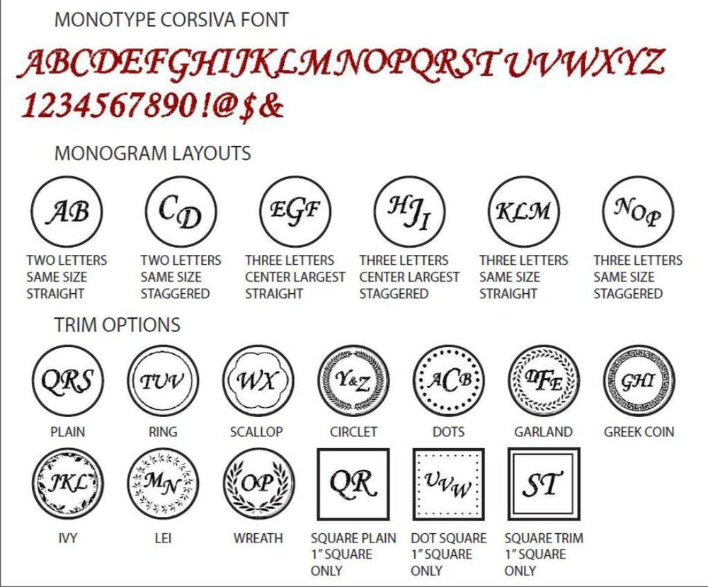 Monotype Corsiva Monogram Wax Seal Stamp- Made in USA- LetterSeals.com