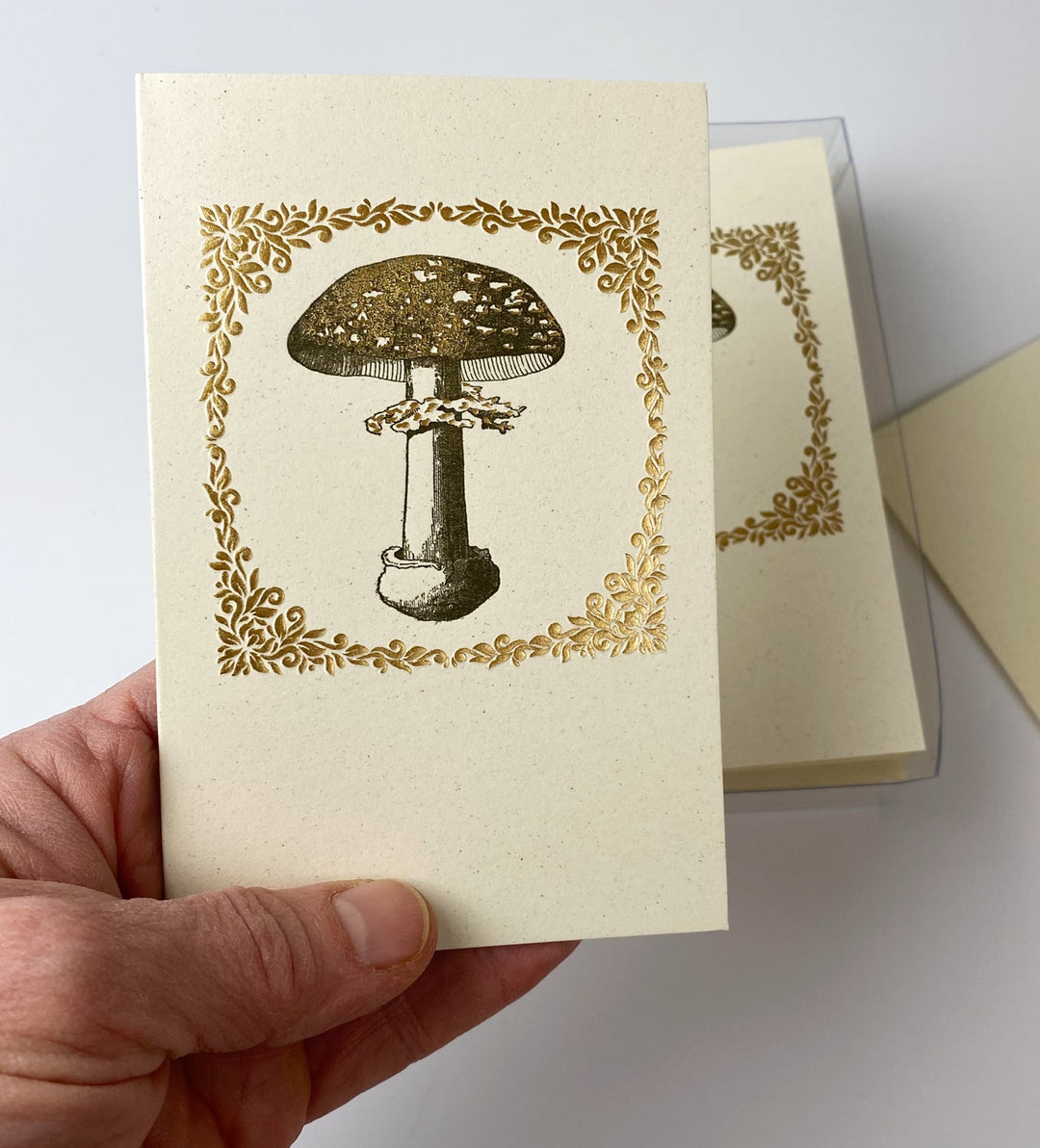 Mushroom Letterpress Foiled Italian Notecards | 6 Designs | Rossi 1931-LetterSeals.com