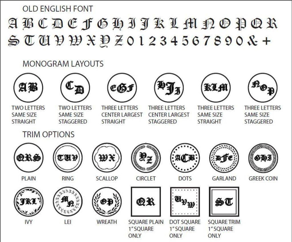 Old English Monogram Wax Seal Stamp- Made in USA- LetterSeals.com