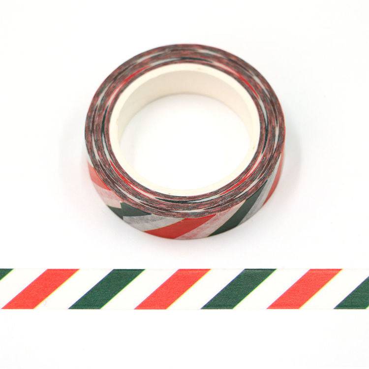 Red and Green Stripe Washi Tape –