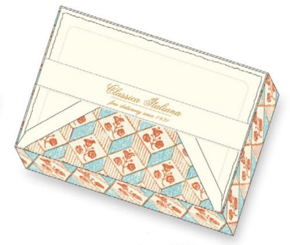 Red + Blue Note Cards | Giannini Pattern Italian Stationery-LetterSeals.com