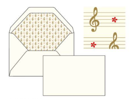 Treble Clef | Foil Stamped Note Cards | Rossi 1931 Italian Stationery-LetterSeals.com