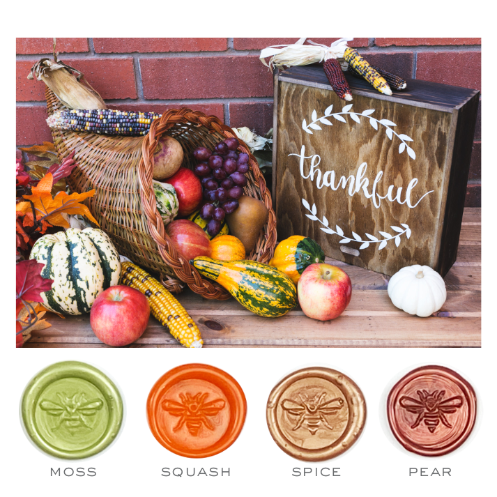 Autumn themed wax seal stamp and sealing wax kit.  Letterseals.com