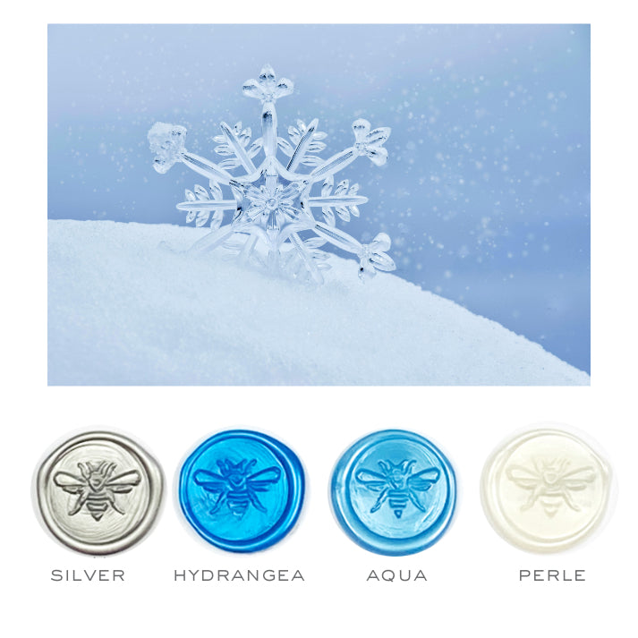 Winter frost wax seal stamp and sealing wax colorway kit letterseals.com