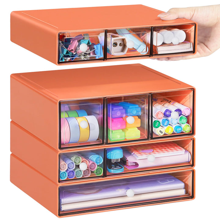 Desk Storage Organizer with 9 Drawers, 4 Tiers