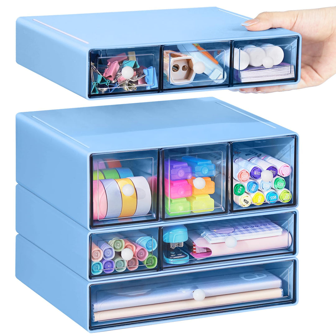 Desk Storage Organizer with 9 Drawers, 4 Tiers