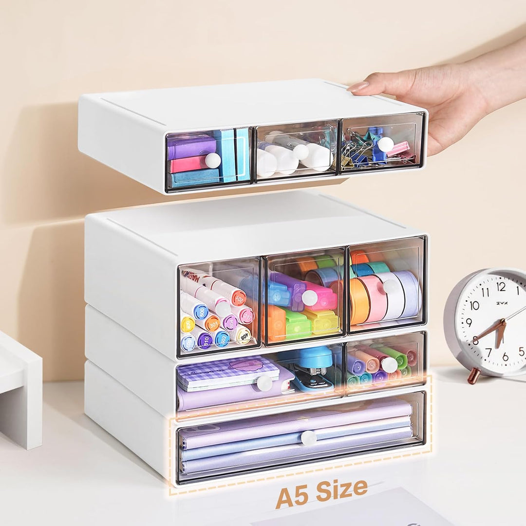 Desk Storage Organizer with 9 Drawers, 4 Tiers