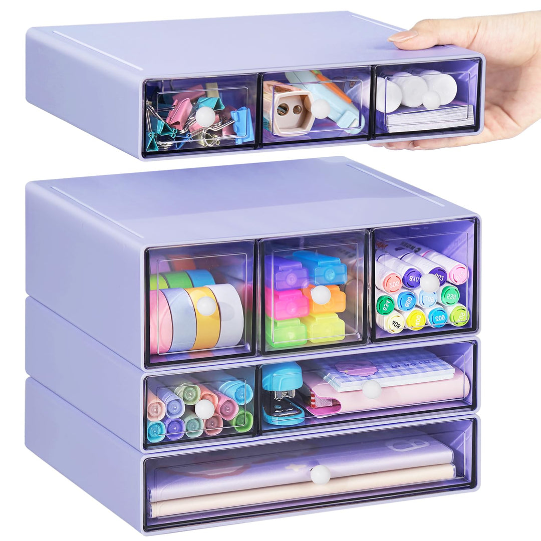 Desk Storage Organizer with 9 Drawers, 4 Tiers