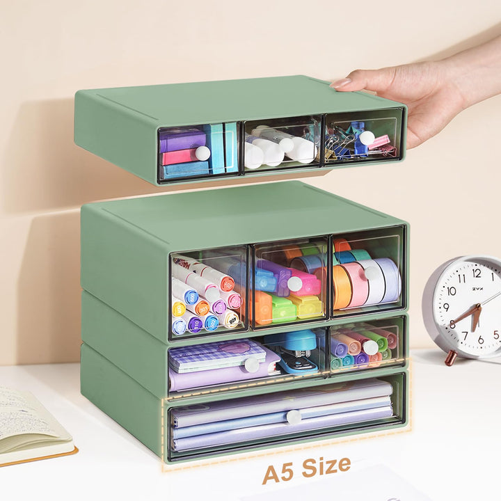Desk Storage Organizer with 9 Drawers, 4 Tiers