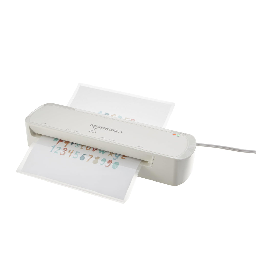 Amazon Basics 9 inch Thermal Laminator Machine for Documents and Photos, Easy to Use for Home Office or School, White-LetterSeals.com