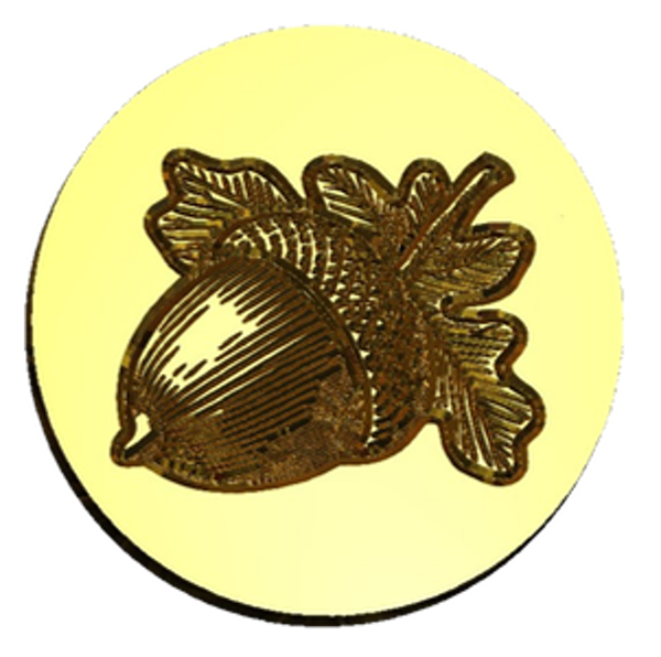 Acorn 1 Wax Seal Stamp, Woodcut Design- Made in USA- LetterSeals.com