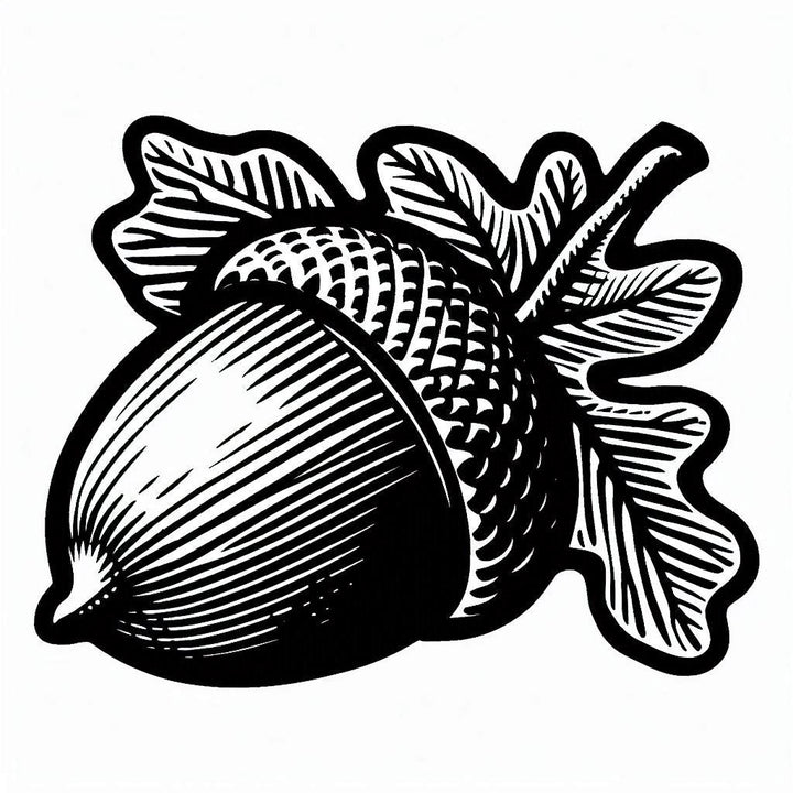 Acorn 1 Wax Seal Stamp, Woodcut Design- Made in USA- LetterSeals.com