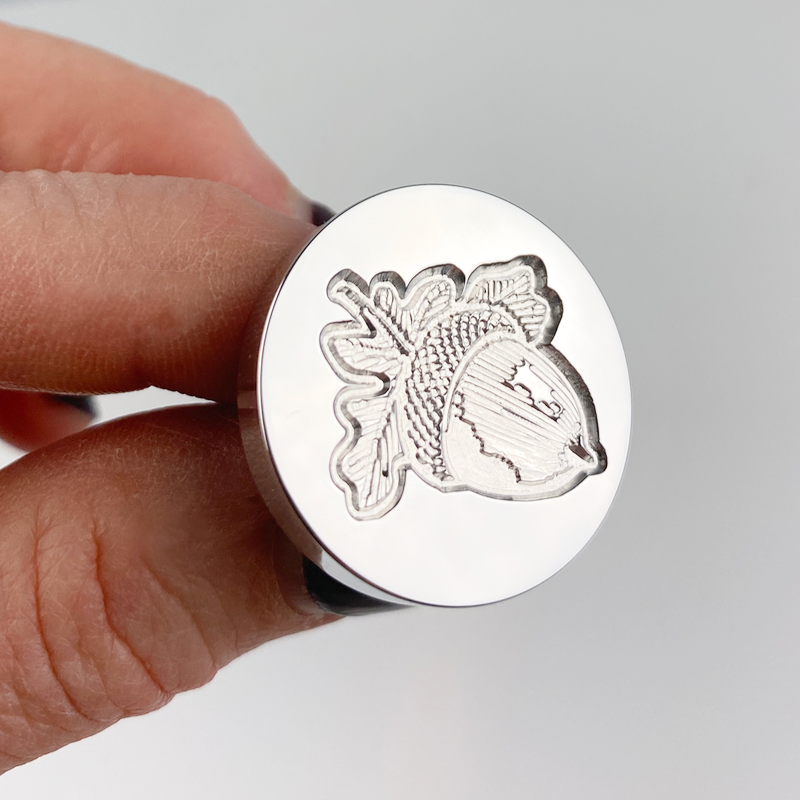 Acorn 1 Wax Seal Stamp, Woodcut Design- Made in USA- LetterSeals.com
