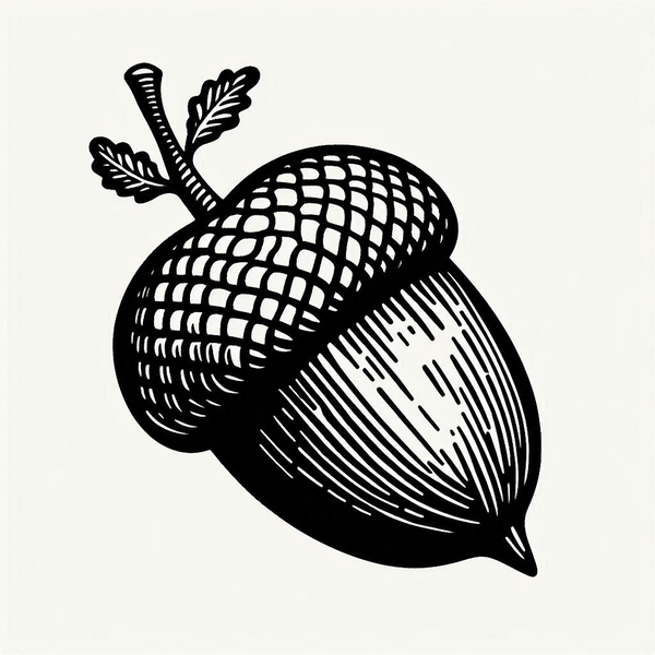 Acorn 2 Wax Seal Stamp, Woodcut Design- Made in USA- LetterSeals.com
