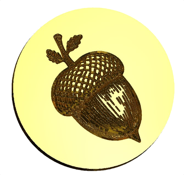 Acorn 2 Wax Seal Stamp, Woodcut Design- Made in USA- LetterSeals.com