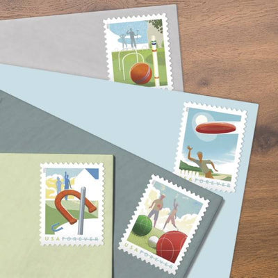 Backyard Games Forever 1st Class Postage Stamps-LetterSeals.com