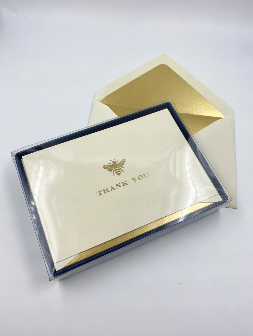 Bee Thank You Cards, Folded | Rossi 1931 Italian Stationery-LetterSeals.com