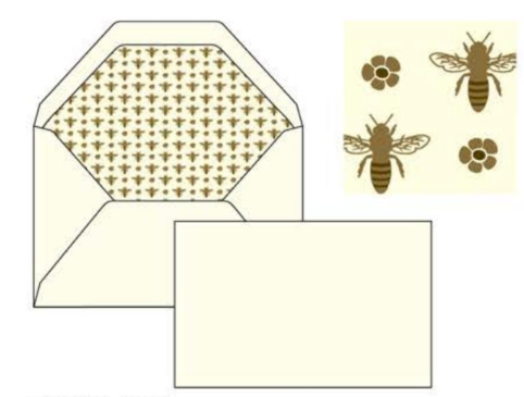 Bees + Flowers | Foil Stamped Note Cards | Rossi 1931 Italian Stationery-LetterSeals.com