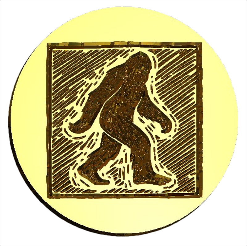Bigfoot Wax Seal Stamp, Woodcut Design- Made in USA- LetterSeals.com