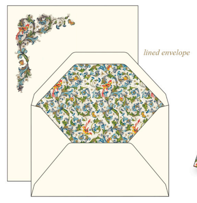 Bird Florentine Pattern | Rossi 1931 Italian Stationery-LetterSeals.com