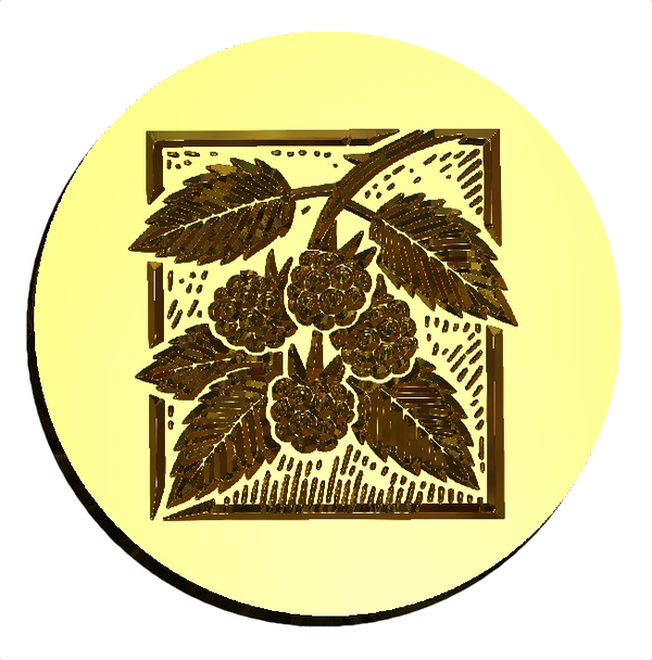 Blackberry Wax Seal Stamp, Woodcut Design- Made in USA- LetterSeals.com
