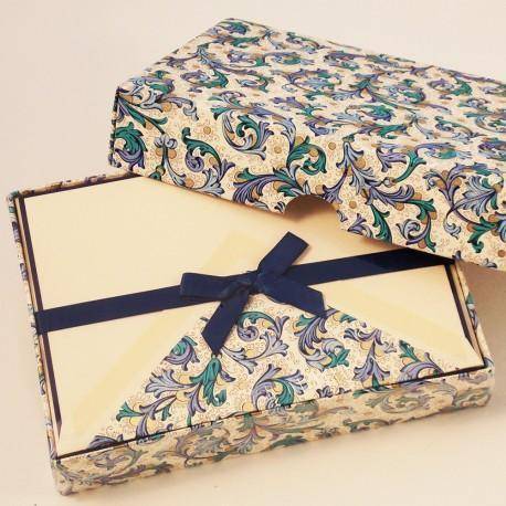 Blue Florentine Pattern | Rossi 1931 Italian Stationery-LetterSeals.com