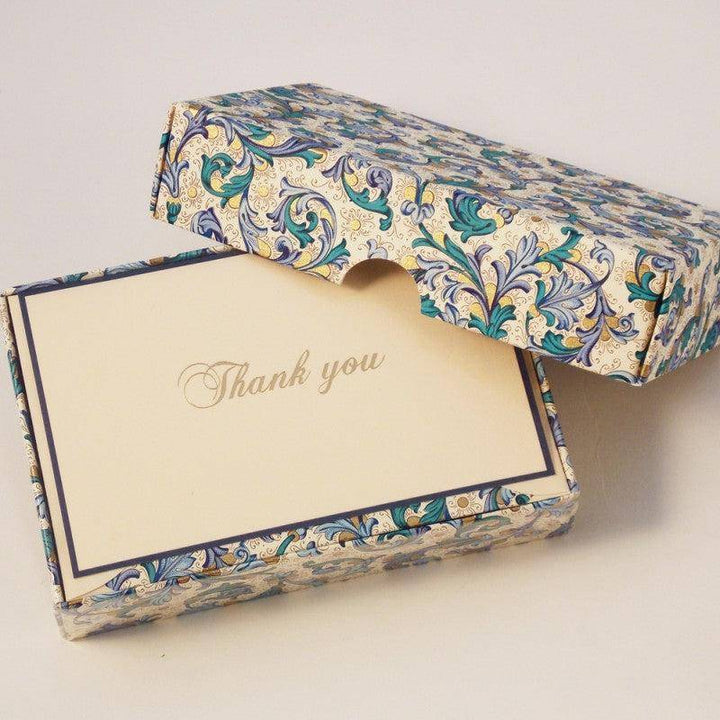 Blue Florentine Note Cards | Rossi 1931 Italian Stationery-LetterSeals.com