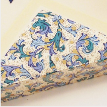 Blue Florentine Writing Paper-LetterSeals.com