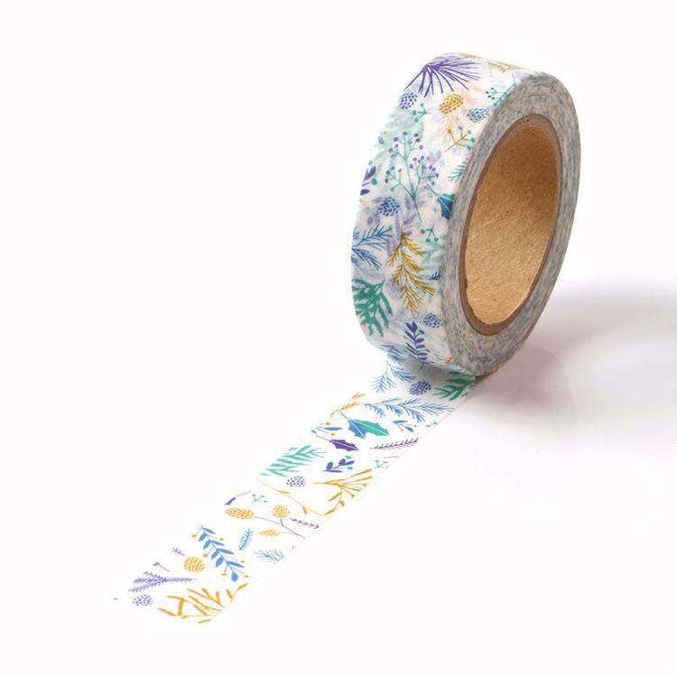 Blue Green Floral Washi Tape-LetterSeals.com