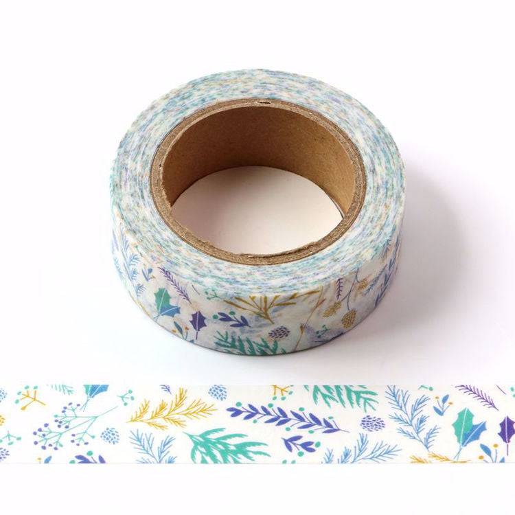 Blue Green Floral Washi Tape-LetterSeals.com