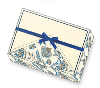 Blue Poppy Florentine Pattern | Rossi 1931 Italian Stationery-LetterSeals.com