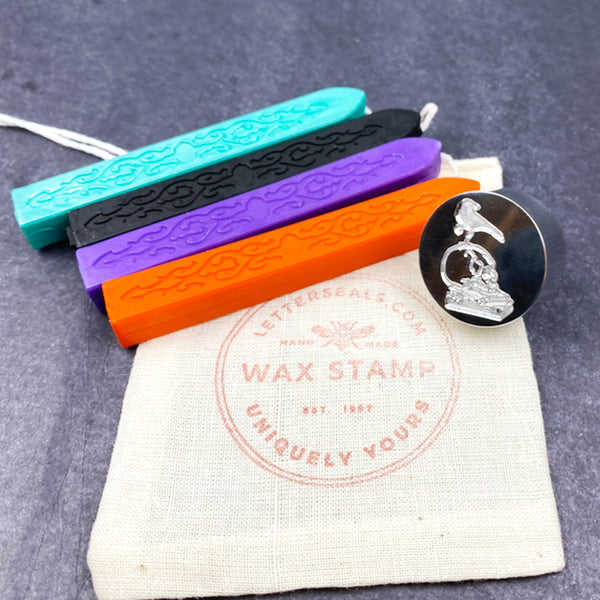 Bright Halloween Colorway Stamp & Sealing Wax Set | Made in USA- Made in USA- LetterSeals.com