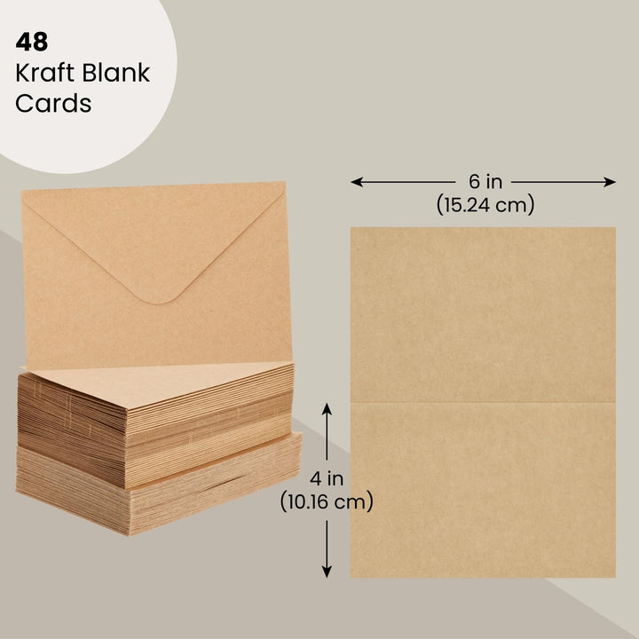 Brown Folded Cards with Envelopes 4x6-LetterSeals.com