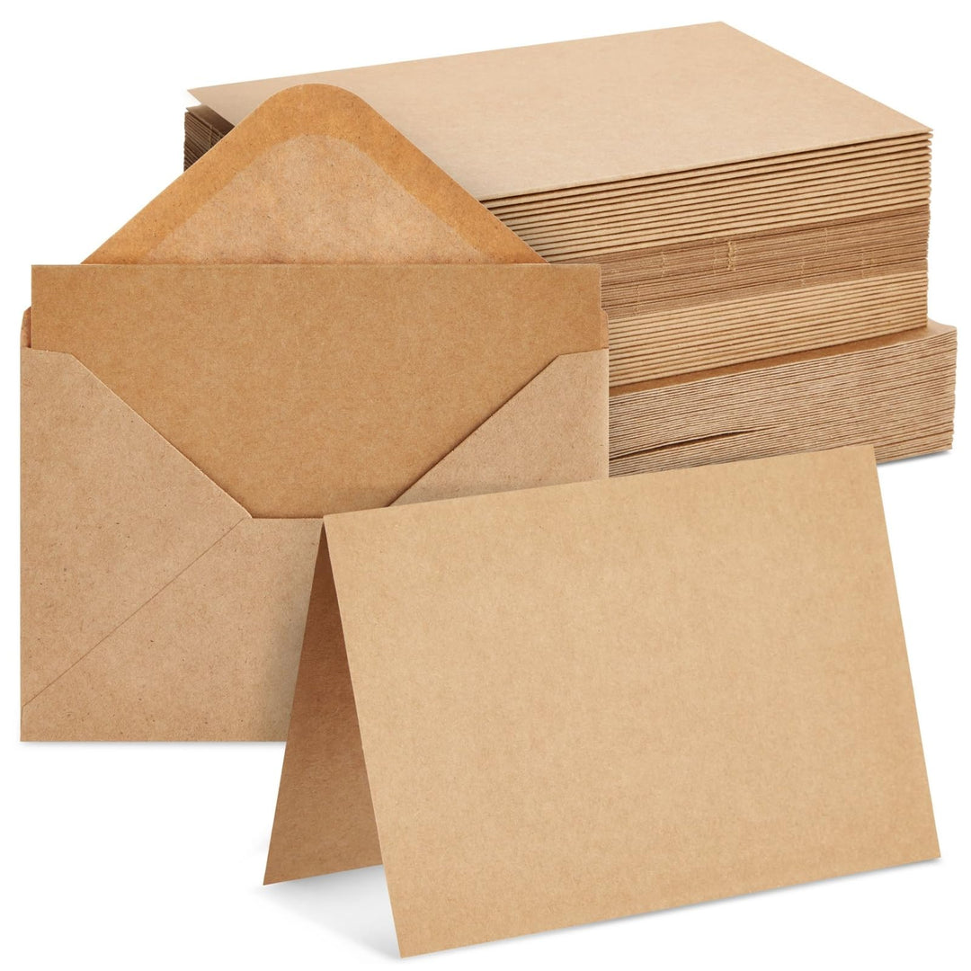 Brown Folded Cards with Envelopes 4x6-LetterSeals.com