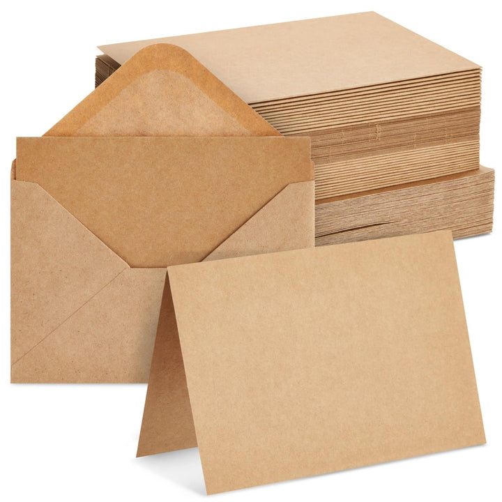 Brown Folded Cards with Envelopes 4x6-LetterSeals.com