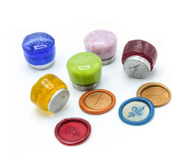 Button Sized 3/4" Designs Glass Handle Wax Seal Stamps- Made in USA- LetterSeals.com