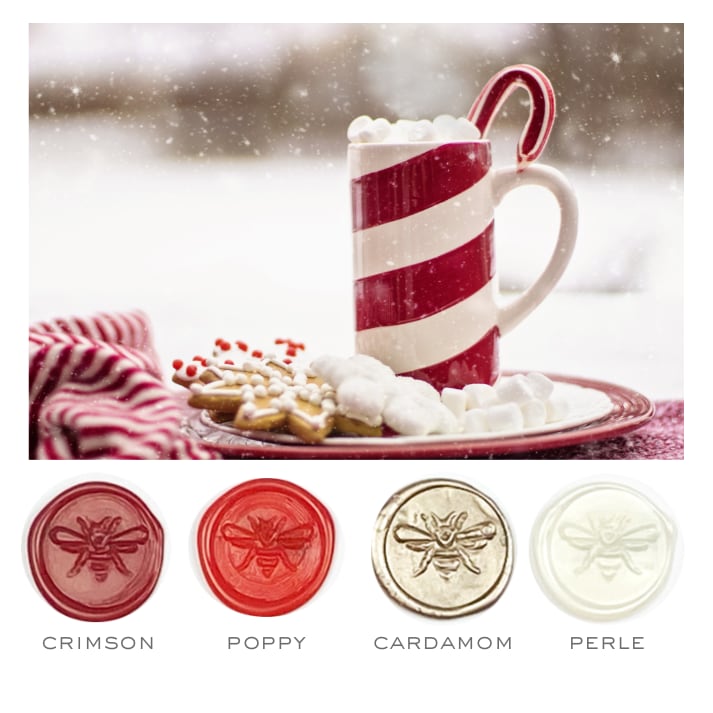 Candy Cane Colorway Stamp & Sealing Wax Set- Made in USA- LetterSeals.com