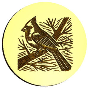 Cardinal Wax Seal Stamp, Woodcut Design- Made in USA- LetterSeals.com