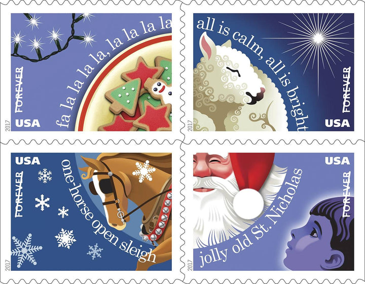 Christmas Carols Forever 1st Class Postage Stamps – LetterSeals.com christmas-carols-forever-1st-class-postage-stamps-letterseals-com